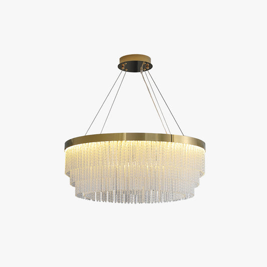 Lustre moderne Kristy en spirale de cristal / Rectangle, or