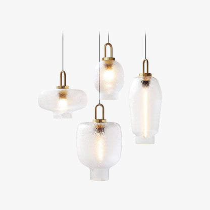 Valentina Minimalist Blown Frosted Clear Glass Pendant Light