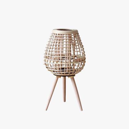 Ritta Stehlampe, Holz und Rattan
