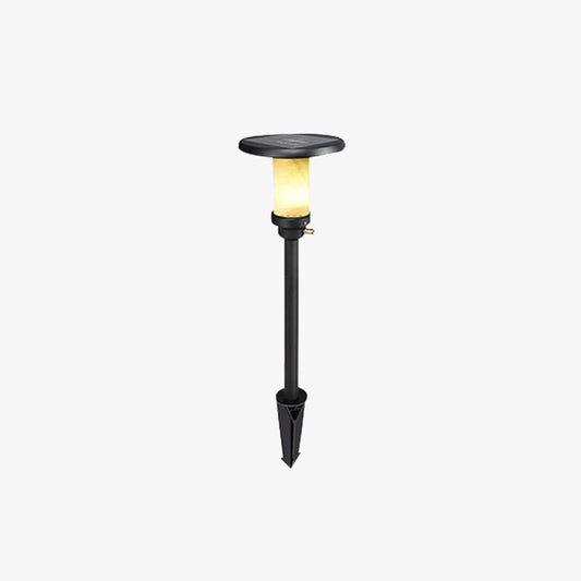 Ray Modern metaal/marmer Solor grondlamp voor buiten, zwart
