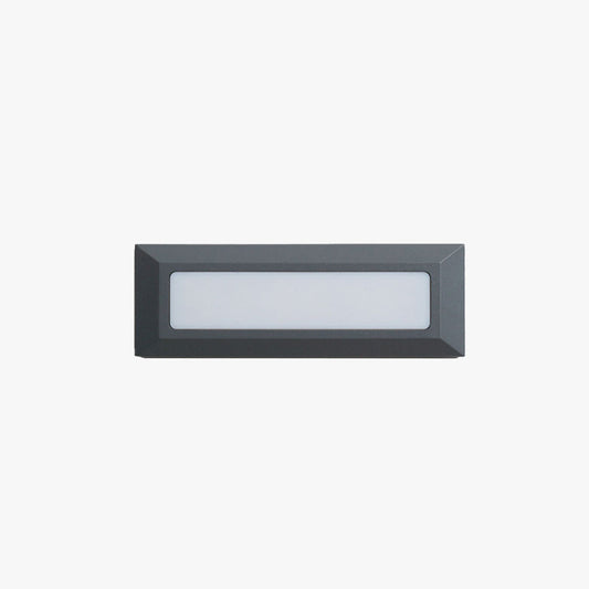 Ray Modern Metal Rectangular Outdoor Deck/Step Light, Black
