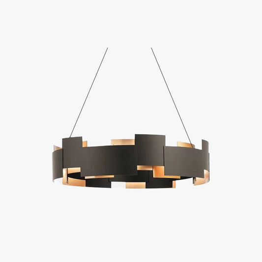 Lampada a sospensione Arisha Modern Ring in metallo, nera