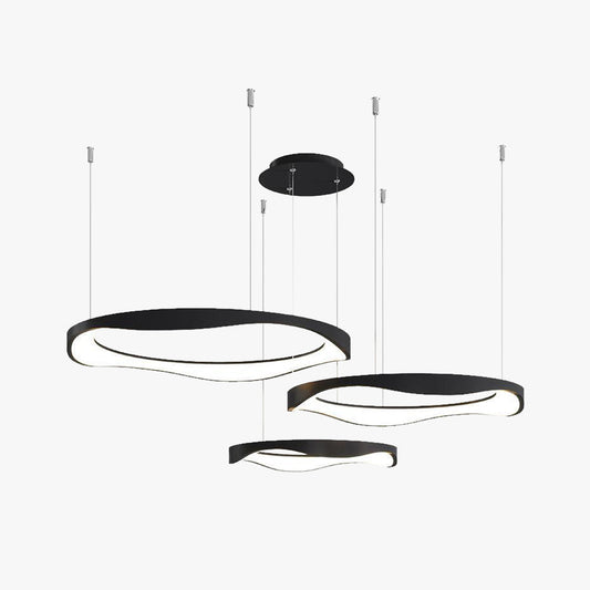 Arisha Pendelleuchte Rond Modern, Schwarz/Weiß, Esszimmer