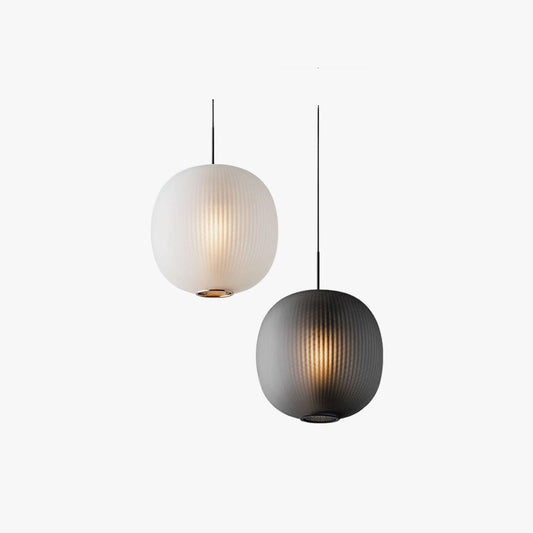 Valentina cilinderhanglamp van matglas, zandwit/grijs, metaal/glas