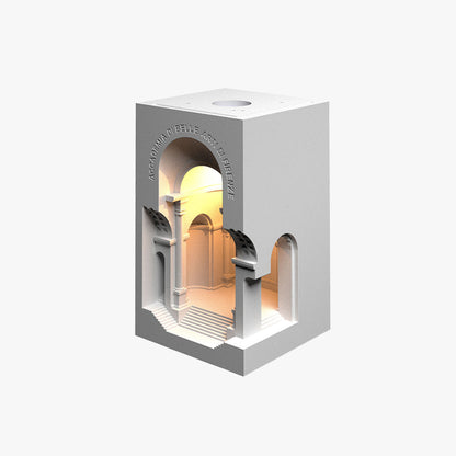 Arisha Art Deco Flush LED Plaster Wall Lamp, White
