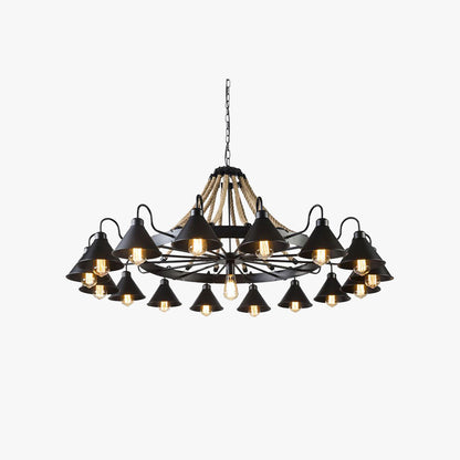 Epoch Vintage Industrial Rope Chandelier  Living Room