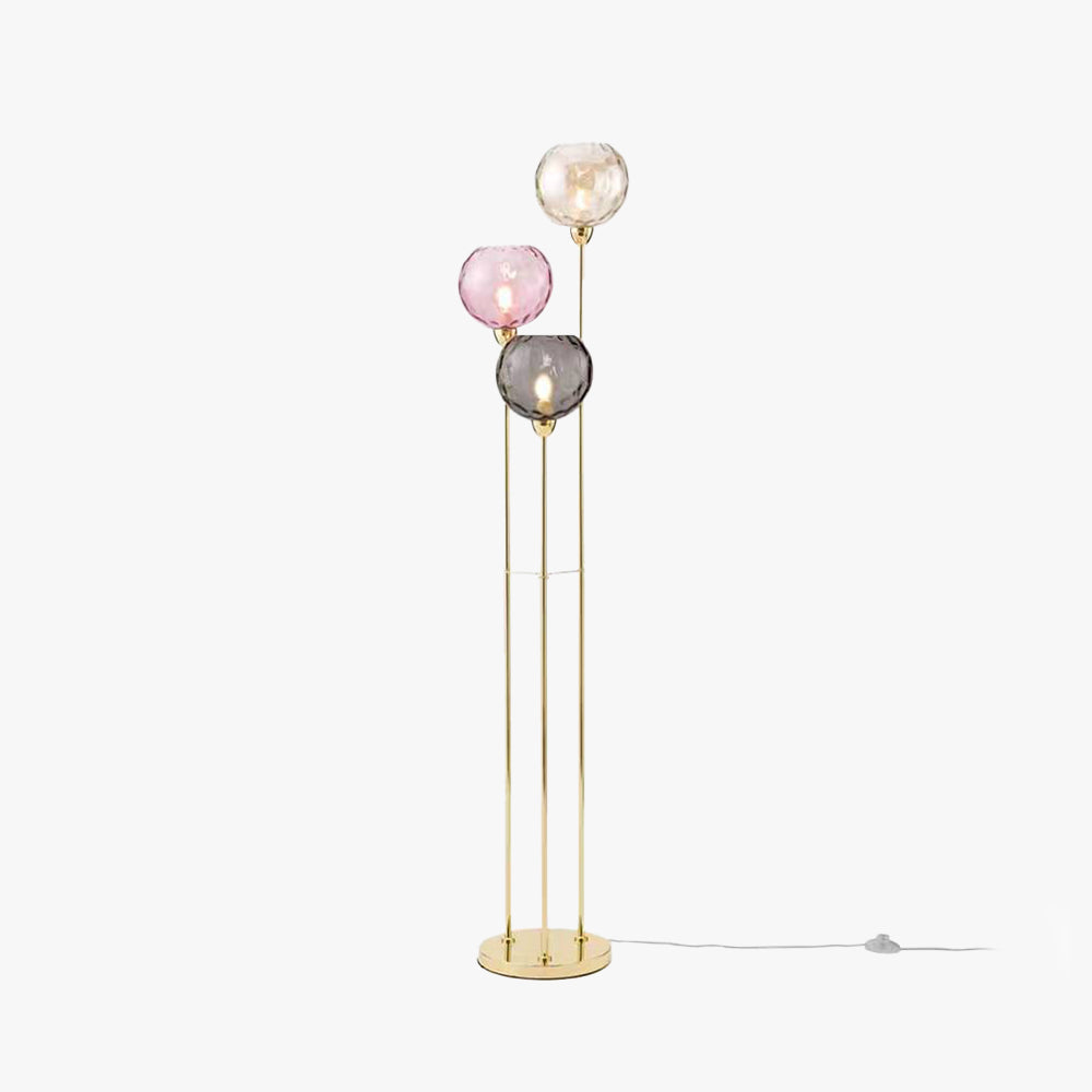 Mira Designer Bubble Stehleuchte, Metall/Glas