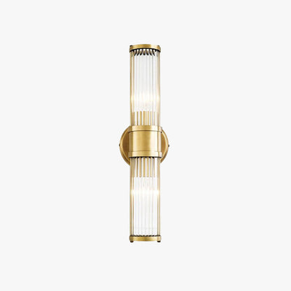 Kristy American Cylindrical Elegant Gold Glass/Metal Vanity Wall Lamp