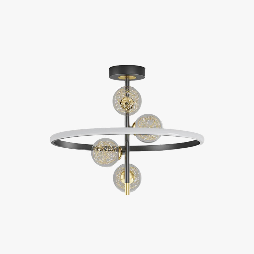 Halbeinbau-Deckenleuchte Valentina, Gold und Schwarz, 2 Stile