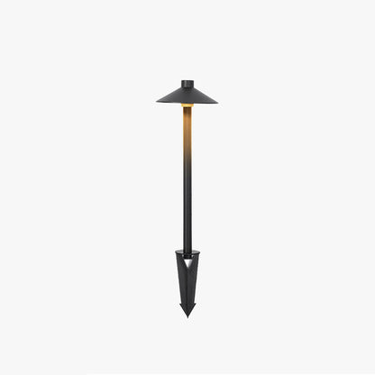 Drex Contemporary Metal Cap-Shaped Outdoor Path Light, Black