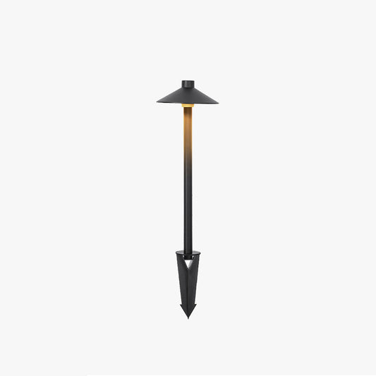 Drex Contemporary Metal Cap-Shaped Outdoor Path Light, Black