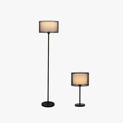 Lampe de table et lampadaire en tissu Baines, 2 couleurs