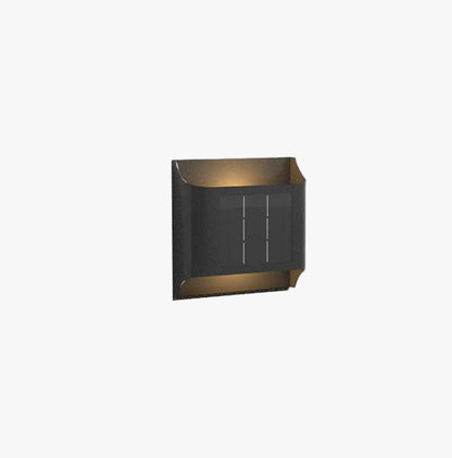 Ray Modern Solar Up Down Metal Outdoor Wall Lamp, Balck