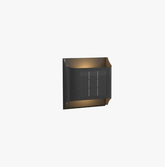 Ray Moderne Solar-Up-Down-Außenwandleuchte aus Metall, Schwarz