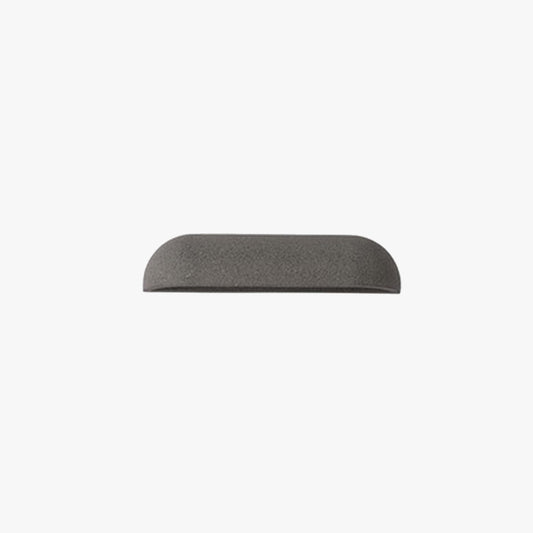 Ray Modern Minimalist Semi-elliptical Metal/Stone Outdoor Wall Lamp, Black/White