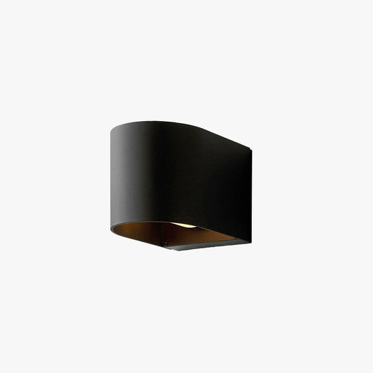 Ray moderne cilinder metalen buitenwandlamp, zwart