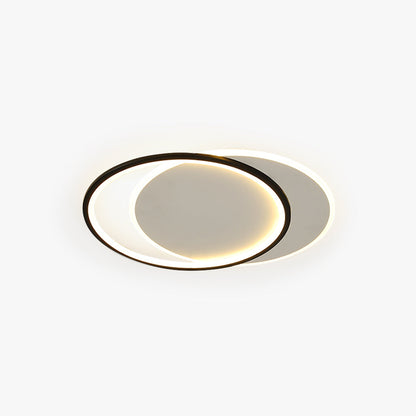 Arisha Modern Square/ Round Flush Mount Ceiling Light, Black with White