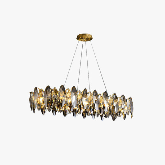 Kristy Suspension en métal annulaire moderne avec cristaux, doré