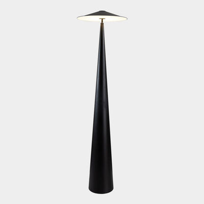 Salgado Moderne untertassenförmige Metall-Stehlampe, Schwarz