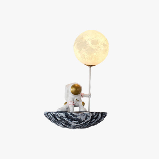 Aria decoratieve astronaut glas/wandlamp, wit/blauw-wit
