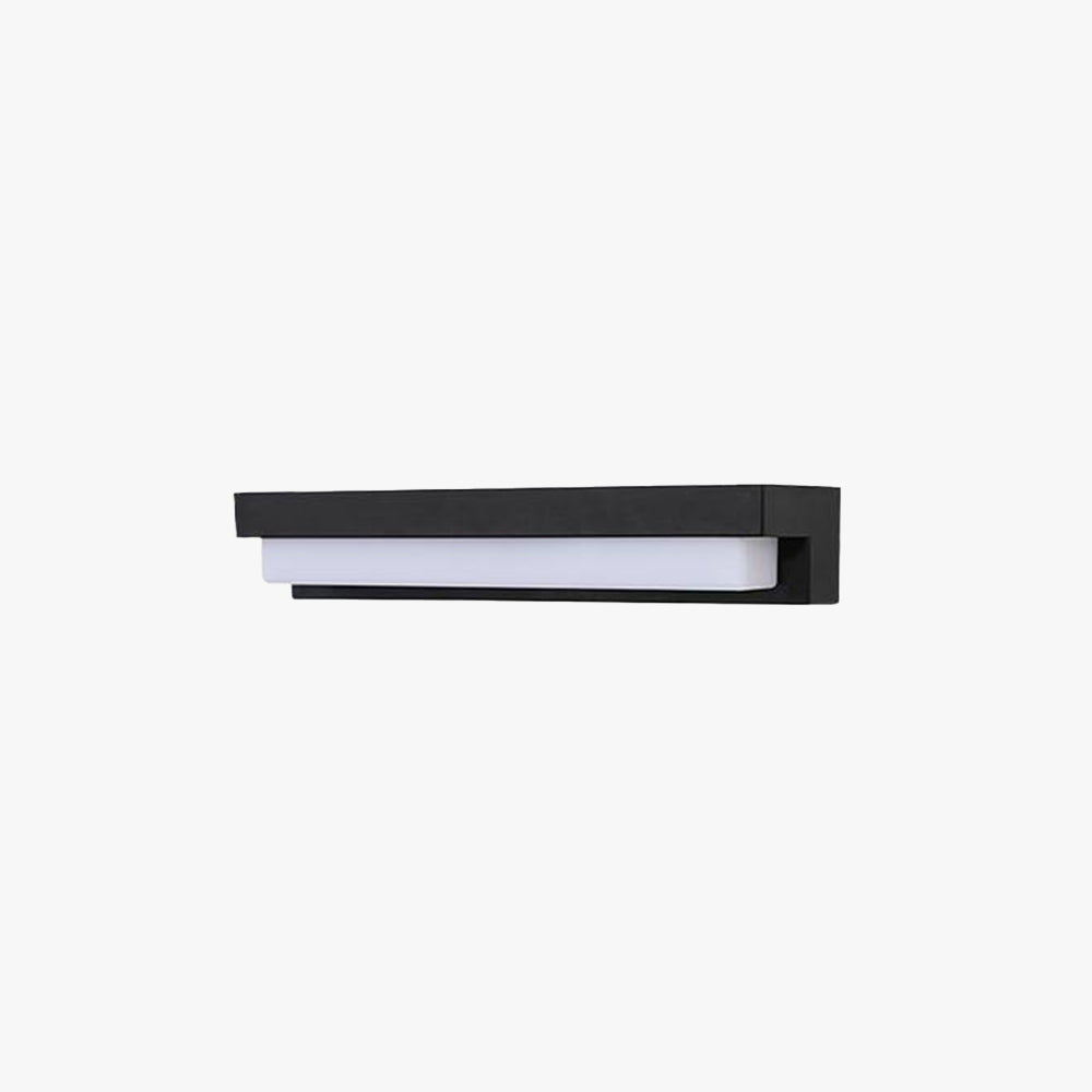 Ray Minimalist Solar Linear Outdoor Wall Lamp, Black
