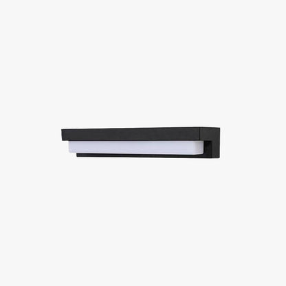 Ray Minimalist Solar Linear Outdoor Wall Lamp, Black
