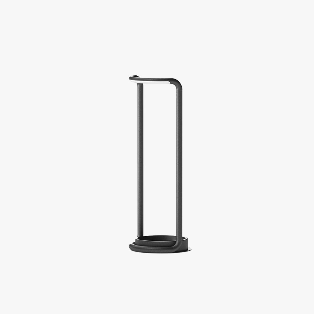 Ray Minimalistische rechteckige Solar-LED-Außenstehleuchte, Schwarz