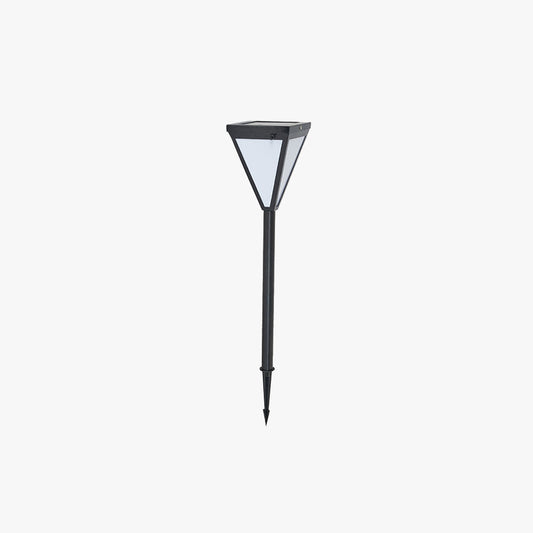 Ray Modern Metal Tapered Solar Outdoor Path Light, Black