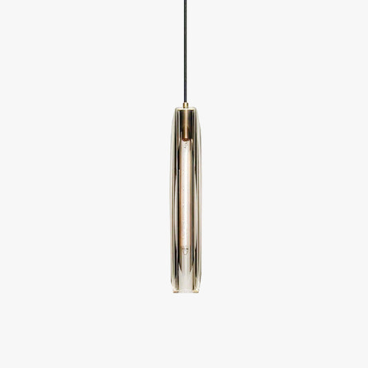 Suspension en verre fumé June Brass Designer
