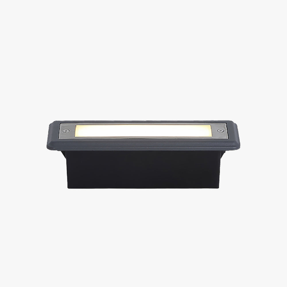Lampe de terrasse/marche extérieure rectangulaire moderne Ray, noir