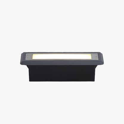 Lampe de terrasse/marche extérieure rectangulaire moderne Ray, noir