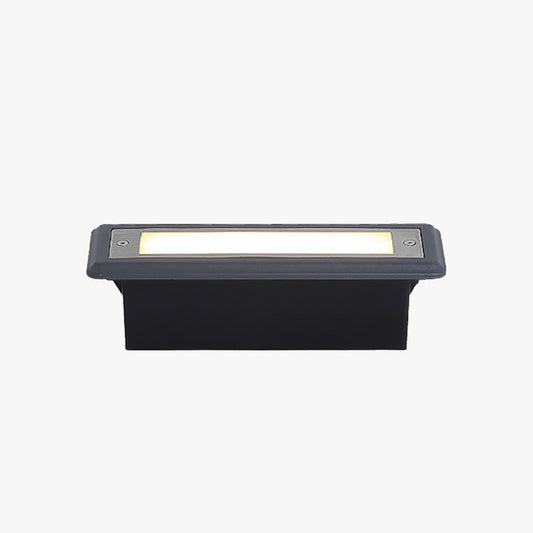 Ray Modern Rectangular Outdoor Deck/Step Light, Black