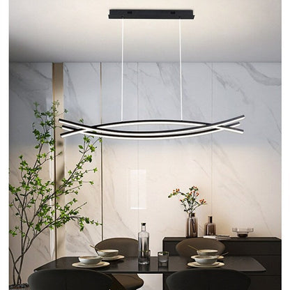 Arisha Modern Linear Metal Pendant Light, Black