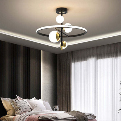 Halbeinbau-Deckenleuchte Valentina, Gold und Schwarz, 2 Stile