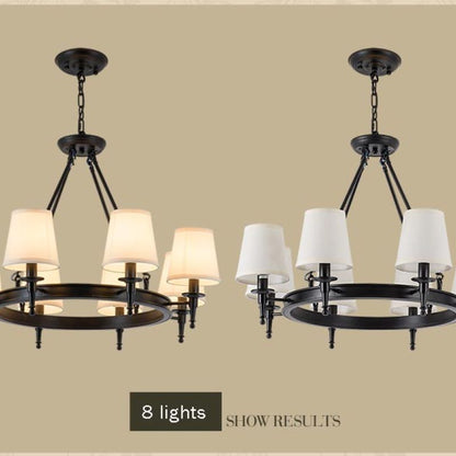 Lustre Silva vintage en métal et tissu, Noir/Cuivre