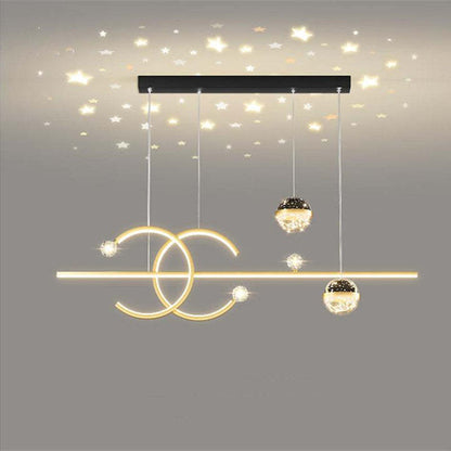 Arisha Luxury Globe Suspension en métal/verre Noir/doré