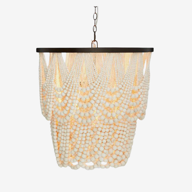 Muto Boho LED-Pendelleuchte/Kronleuchter Holz/Metall