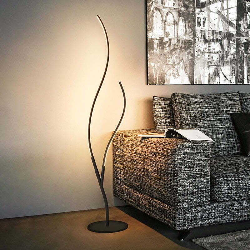 Louise Modern Simple Floor Lamp, Black & White