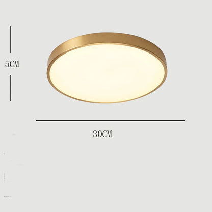 Plafonnier rond Arisha Nordic LED doré, métal et