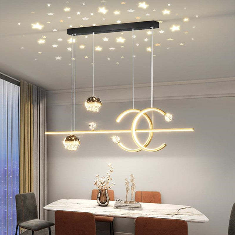 Arisha Luxury Globe Suspension en métal/verre Noir/doré