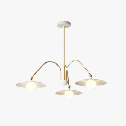 Arisha Minimalist Blown Metal Pendant Light, White/Gold