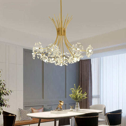 Arisha moderne art deco kristallen Spoetnik-kroonluchter, zwart/goud