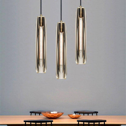June Brass Designer Glass Pendant Lamp Smoky