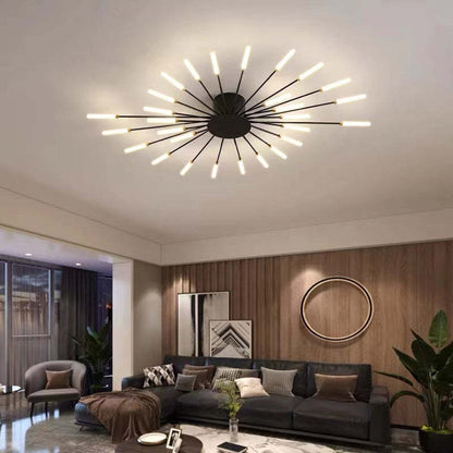 Wesley Flush-Mount Ceiling Light Fireworks, Black/Gold