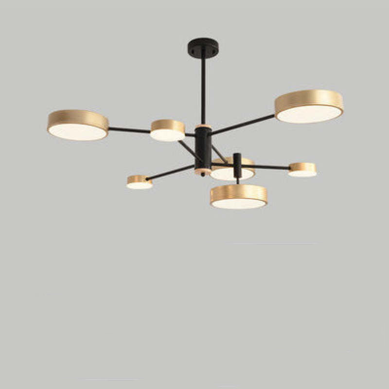 Arisha Pendelleuchte LED, Metall & Holz, Grau/Weiß/Gold