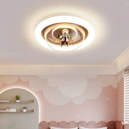 Aria Cosmic Astronaut & Galaxy Motif Flush Mount Ceiling Light