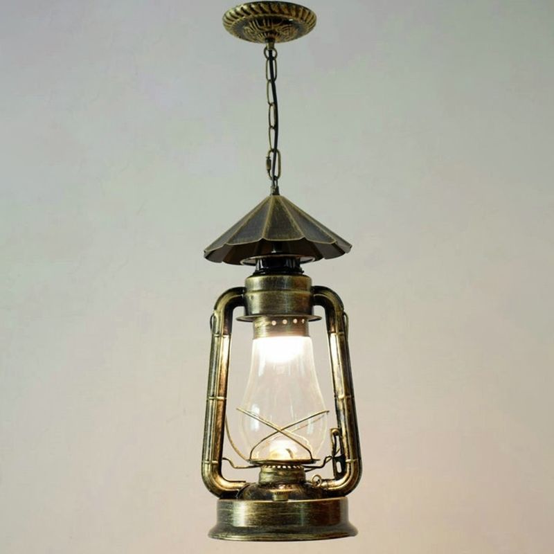 Silva Vintage Rustic Kerosene Pendant Light, 3 Color, 4 Style