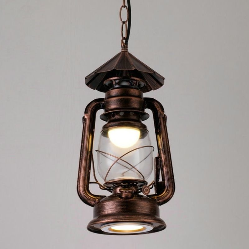 Silva Vintage Rustic Kerosene Pendant Light, 3 Color, 4 Style