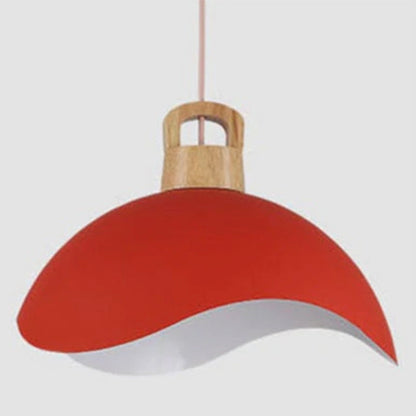 Valentina Colorful Shade Single Pendant Lights, Wood & Metal