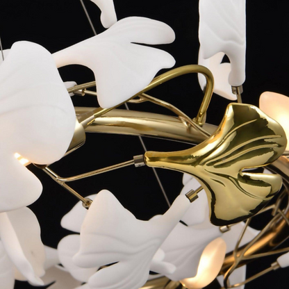 Olivia Modern Gold Staircase Chandelier, Metal & Ceramic